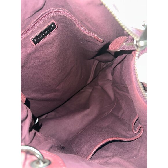 Banana Republic Goat Leather Alex Tote Studded Burgundy 2 Way Adjustable Strap - Picture 3 of 8